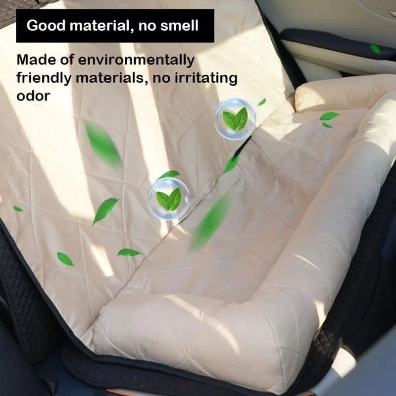 Anti-Dirty Non-Stick Dog Car Seat, Anti-Slip Waterproof Oxford Cat Car Seat, Adjustable Four Seasons Washable Car Seat Cushion