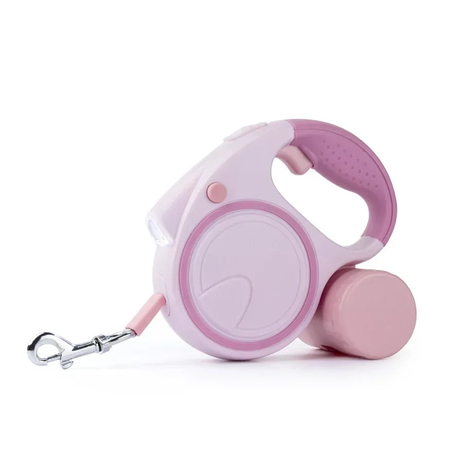 Retractable Dog Leash with LED Poop Bag Dispenser 16 FT Reflective Leash Dog Walking Puppy Durable Tractor Multifunctional Rope