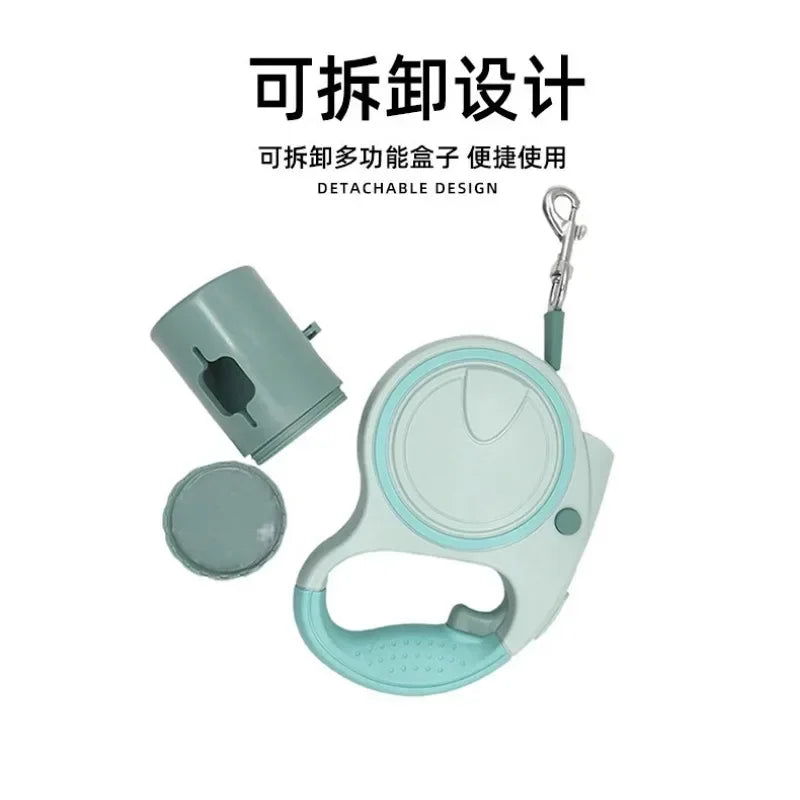 Retractable Dog Leash with LED Poop Bag Dispenser 16 FT Reflective Leash Dog Walking Puppy Durable Tractor Multifunctional Rope