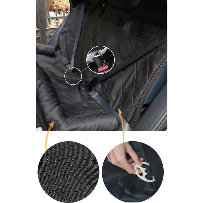 Anti-Dirty Non-Stick Dog Car Seat, Anti-Slip Waterproof Oxford Cat Car Seat, Adjustable Four Seasons Washable Car Seat Cushion